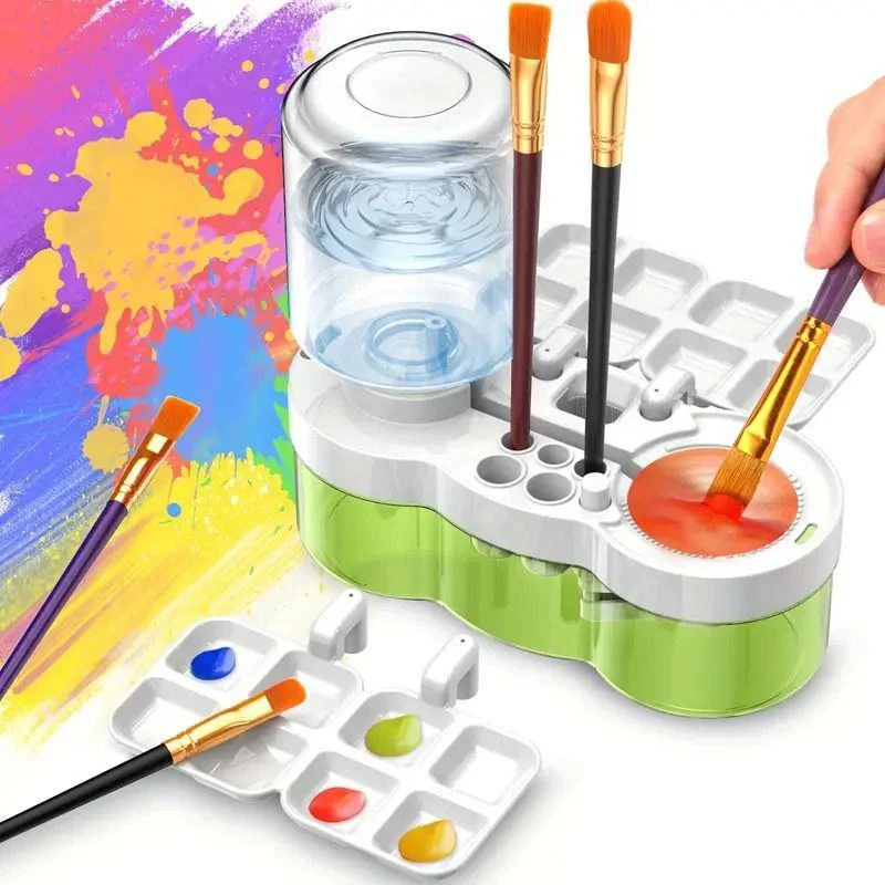پاليت الرسم بمنظف الفرشاة